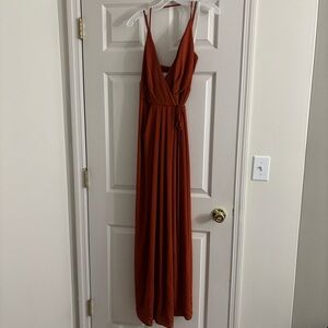 David's Bridal Rust Maxi Dress
